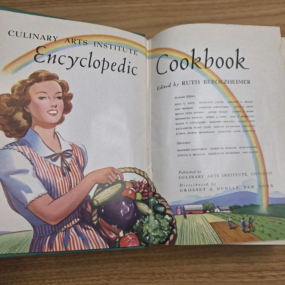 Culinary Arts Institute Encyclopedic Cookbook 1950 Illustrated Hardcover Vintage